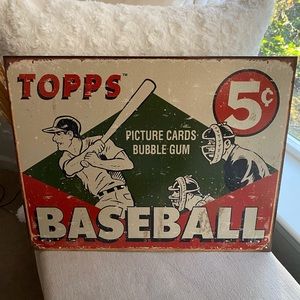 Baseball Metal Wall Art Topps Original Baseball Bubblegum Wall Tin Art